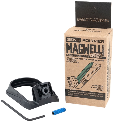 Picture of Strike Industries Flared Magwell Black Polymer for Gen 3 Glock 19 & 23 G3MAGWELL19