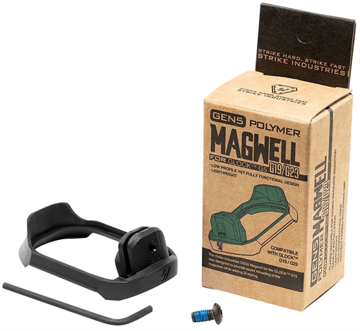 Picture of Strike Industries Flared Magwell 9mm Luger/40 S&W Compatible w/Glock 19/23 Gen5, Black Polymer G5MAGWELL19