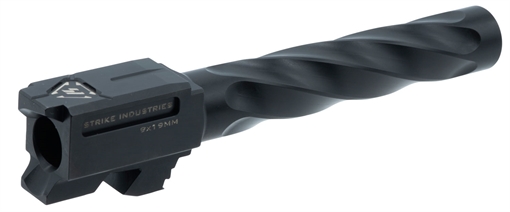 Picture of Strike Industries ARK Replacement Barrel 9mm Luger 4.49" Black Nitride Finish 416R Stainless Steel Material for Glock 17 Gen1-4 GARKBARREL17