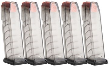 Picture of Strike Industries 15rd Compatible w/ Glock 19/26 Gen3-5 Translucent Smoke 5 Pack GMAG19X5