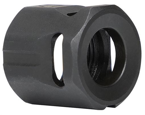 Picture of Strike Industries Micro Threaded Compensator Black Steel 1/2"x28 Threads 0.64" OAL Compatible w/ 9mm/357 SIG MCCIRCLE