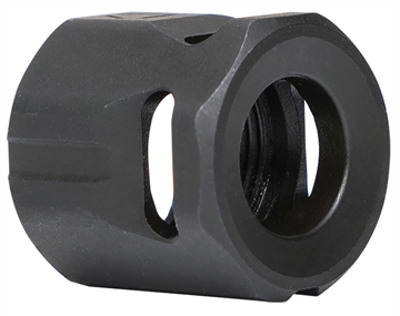 Picture of Strike Industries Micro Threaded Compensator Black Steel 1/2"x28 Threads 0.64" OAL Compatible w/ 9mm/357 SIG MCCIRCLE
