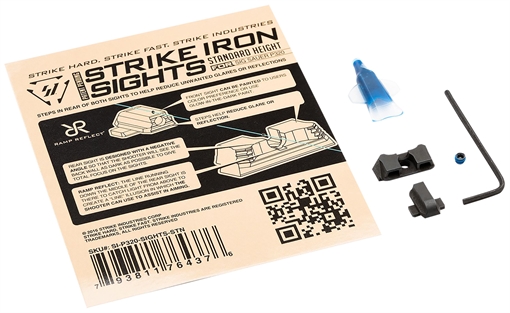 Picture of Strike Industries Strike Iron Sights Black/Blank Front Sight Black/Blank Rear Sight Sig Sauer P320 with Rear Dovetail Standard Height P320SIGHTSSTN