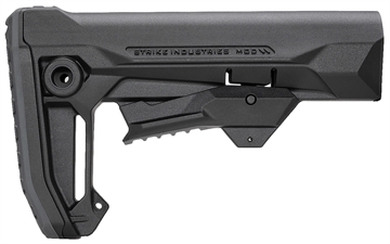 Picture of Strike Industries MOD2 Rifle Stock Black Polymer Compatible w/ AR Style Buffer Tubes STRIKEESMOD2BK