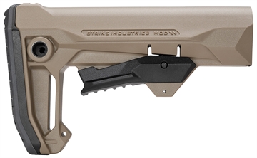 Picture of Strike Industries MOD2 Rifle Stock FDE Polymer Compatible w/ AR Style Buffer Tubes STRIKEESMOD2FDE
