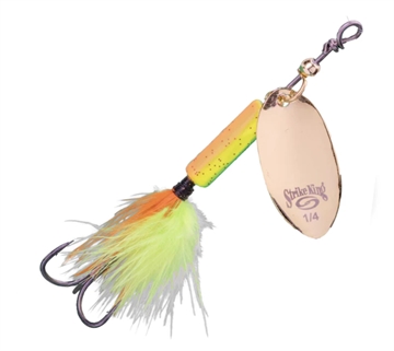 Picture of STRIKE KING LURES BITSY SPINNER 1/8 OZ BLEEDING FIRE TIGER BSPN18-317