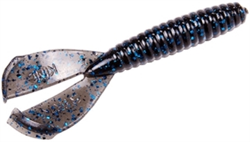 Picture of STRIKE KING LURES RAGE TWIN TAIL MENACE GRUB BLACK BLUE FLAKE 8PK RGTTMG-2