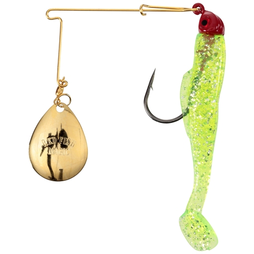 Picture of STRIKE KING LURES REDFISH MAGIC SALTWATER SB CHARTREUSE SILVER/RED HEAD RMG14-841