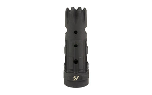 Picture of Strike Industries Triple Crown Comp Black Steel with 1/2"-28 tpi Threads, 2.63" OAL & 0.85" Diameter for 223 Rem, 5.56x45mm NATO AR-Platform TCCOMP223