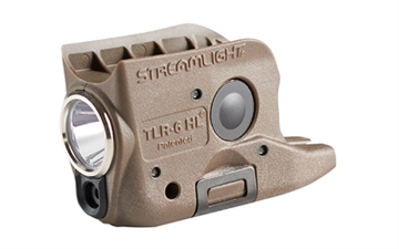 Picture of Streamlight TLR-6 HL, Tac Light with Green Laser, Fits Glock 42 & 43, 300 Lumens, Matte Finish, Flat Dark Earth, Includes Three SLB2 Batteries with USB-C Charging Case 69351