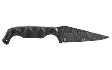 Picture of STROUP BRAVO 5, Fixed Blade Knife, 3.5" Clip Point Blade, 1095 High Carbon Steel, 7.75" Overall Length, Acid Etched Finish, Black, G10 Handle, Includes Sheath B5-B-G10