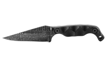 Picture of STROUP Mini, Fixed Blade Knife, 3" Clip Point Blade, 1095 High Carbon Steel, 6.75" Overall Length, Acid Etched Finish, Black, G10 Handle, Includes Sheath MINI-B-G10