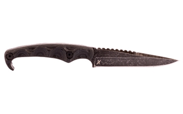 Picture of STROUP MK2, Fixed Blade Knife, 4" Clip Point Blade, 1095 High Carbon Steel, 8" Overall Length, Acid Etched Finish, Black, G10 Handle, Includes Sheath MK2-B-G10