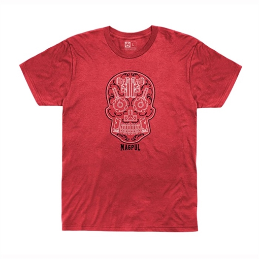 Picture of Magpul SUGAR SKULL BLEND T-SHIRT MD RED HEATHER MAG1217-612-M
