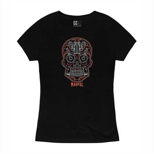 Picture of Magpul WOMEN'S SUGAR SKULL BLEND T-SHIRT BLK LARGE MAG1218-001-L
