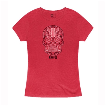 Picture of Magpul WOMEN'S SUGAR SKULL BLEND T-SHIRT RED HEAHTER 2XL MAG1218-612-2XL