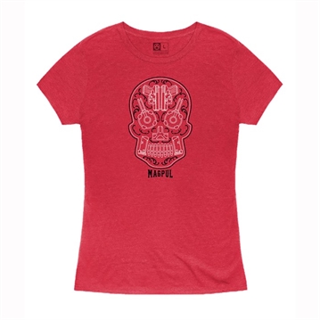 Picture of Magpul WOMEN'S SUGAR SKULL BLEND T-SHIRT RED HEATHER MEDIUM MAG1218-612-M