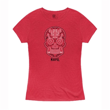 Picture of Magpul WOMEN'S SUGAR SKULL BLEND T-SHIRT RED HEATHER XL MAG1218-612-XL