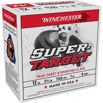 Picture of Winchester SUPER TARGET 12 GAUGE 2-3/4'' 1OZ #8 SHOT 25/BOX TRGT12SL8