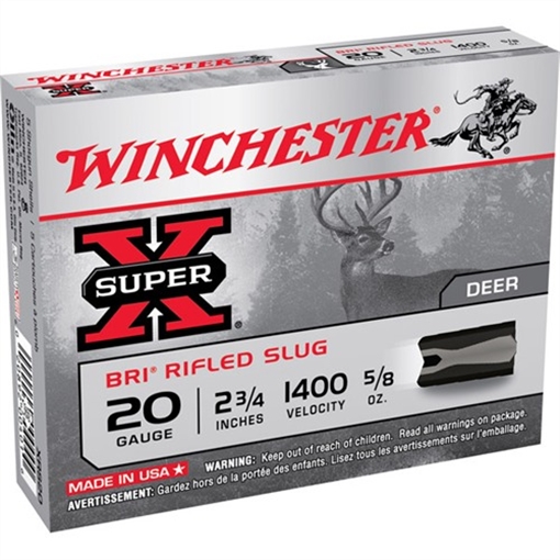 Picture of WINCHESTER 20G SUPER X 2-3/4" BRI RFLD SLUG 5/8OZ 5RDS/BX XRS20