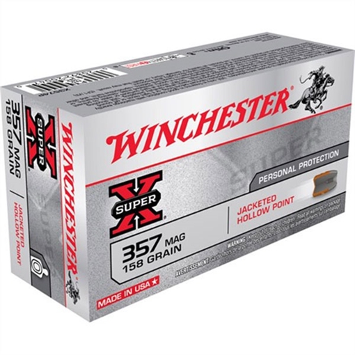 Picture of Winchester 357 MAGNUM 158GR JACKETED HOLLOW POINT 50/BOX X3574P