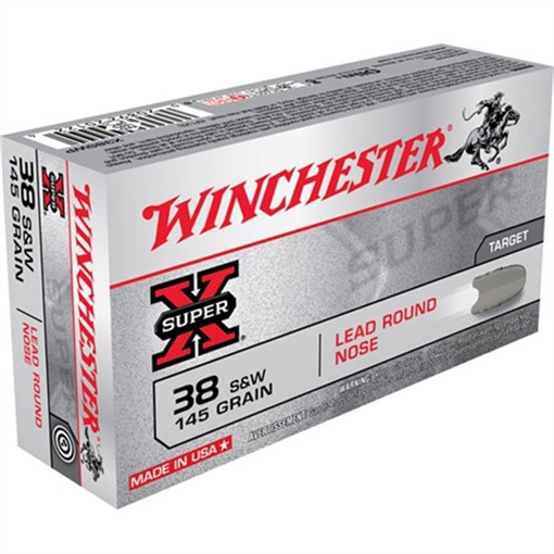 Picture of Winchester 38 S&W 145GR LEAD ROUND NOSE 50/BOX X38SWP