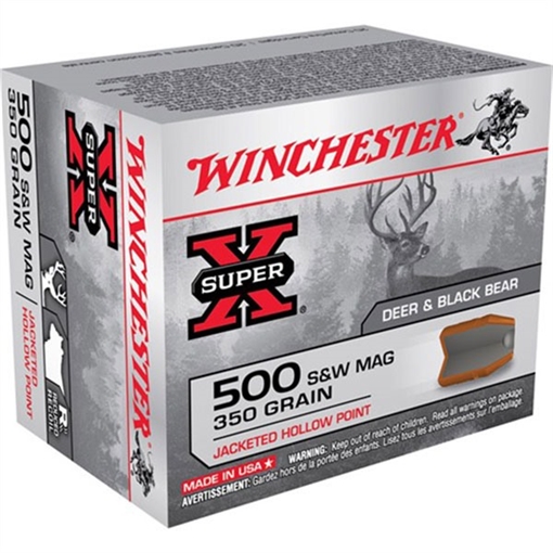 Picture of Winchester 500 S&W 350GR JACKETED HOLLOW POINT 20/BOX X500SW