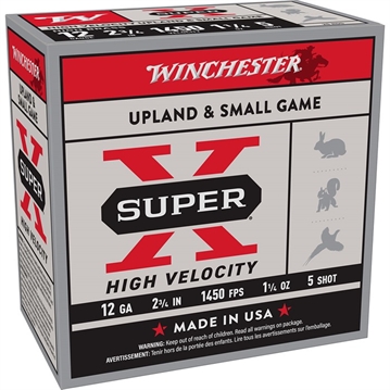 Picture of Winchester Ammo Super X High Velocity 12Gauge 2.75" 1 1/4oz 5Shot 25 Per Box/10 Case X12HV5