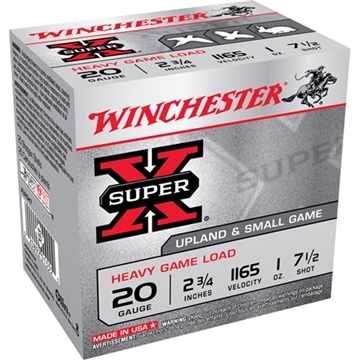 Picture of Winchester Ammo Super X Heavy Game Load 20Gauge 2.75" 1oz 7.5Shot 25 Per Box/10 Case XU20H7