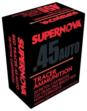 Picture of Supernova Red Tracer Non Corrosive 45 ACP 225 gr Full Metal Jacket 20 Per Box/ 50 Cs PMSN45ACR