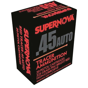 Picture of Supernova Supernova Tracer Pistol Ammunition 45 Auto 225 gr. FMJ Red Tracer 20 rd. PMSN45AC-R