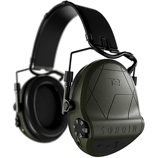 Picture of Sordin SUPREME T2 ELECTRONIC EAR MUFF W/LEATHER HEADBAND GREEN 303006-10P