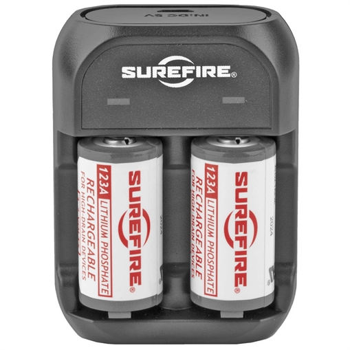 Picture of SUREFIRE 2X LFP123 LIFEPO4 RECHARGEABLE CELLS + CHARGER SFLFP123KIT