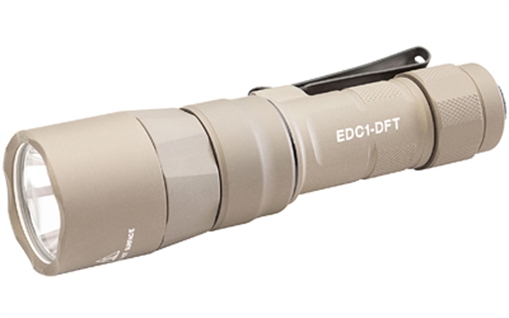 Picture of Surefire Everyday Carry Light (EDC-1-DFT), Dual-Fuel Turbo, Flashlight, 650 Lumens, Anodized Finish, Tan E DC1-DFT-TN