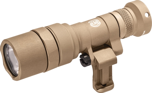 Picture of Surefire M340C Scout Pro Flashlight, LED, 500 Lumens, Tan Finish, 1913 Picatinny Mount installed, MLOK Mount included, Z68 On/Off Tailcap M340C-TN-PRO
