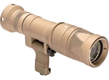Picture of Surefire M340V Scout Pro Flashlight, LED, 250 Lumens White Light/100mW of IR, Tan Finish, 1913 Picatinny Mount installed, MLOK Mount included, Z68 On/Off Tailcap M340V-TN-PRO M340VTNPRO