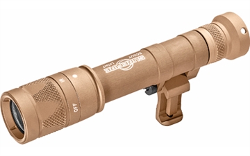 Picture of Surefire M640V Scout Pro Flashlight, LED, 350 Lumens White Light/120mW of IR, Tan Finish, 1913 Picatinny Mount installed, MLOK Mount included, Z68 On/Off Tailcap M640V-TN-PRO