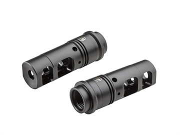 Picture of SureFire SOCOM Muzzle Brake Black DLC Stainless Steel with 3/4"-24 tpi Threads & 2.60" OAL for 338 Cal AR-Platform SFMB3383424