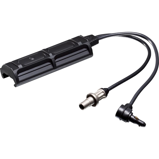 Picture of Surefire Remote Dual Switch for Weaponlights, ATPIAL Laser Device, 7" Cable, Fits Millennium Universal, Classic Universal, Scout Light, and X-Series with XT Socket, Momentary-On Pressure Pad and Constant-On Press Switch, 2 Plugs, Black SR07-D-IT