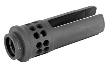 Picture of SureFire Warcomp QD Flash Hider 22 Cal (5.56mm) 1/2"-28 tpi, Open Tine 3-Prong, Ported Black Stainless Steel for AR/M4-Platform (SOCOM Suppressor Compatible) WARCOMP5561228