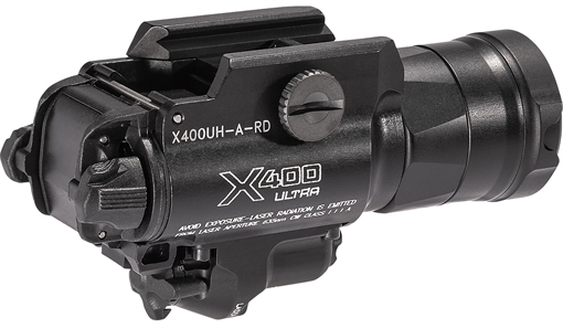 Picture of SureFire X400UH-A-RD Ultra Masterfire Black Anodized 1000 Lumens White LED/Red Laser X400UHARD