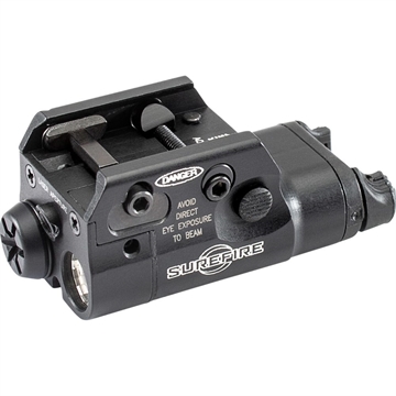 Picture of SUREFIRE WEAPONLIGHT COMPACT PISTOL WITH RED LASER RAIL MT AAA BATTERY BLACK ALUMINUM XC2-A