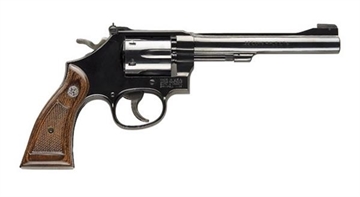 Picture of Smith & Wesson Model 17 Masterpiece *CA Compliant 22 LR Bright Blued Carbon Steel 6" Barrel, 6rd Cylinder, & K-Frame, Checkered Service Square Butt Grip, Classic-Styled Thumbpiece 150477