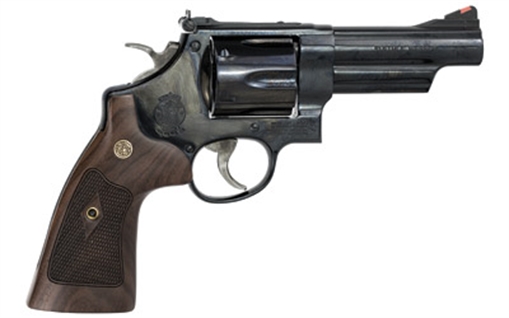 Picture of Smith & Wesson Model 29, Classic, Double/Single Action, Metal Frame Revolver, N-Frame, 44 Magnum, 4" Barrel, Carbon Steel, Blued Finish, Wood Grips, Adjustable Sights, 6 Rounds 150254 022188133059