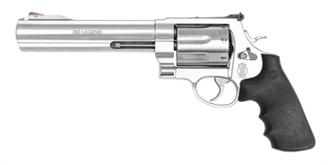 Picture of Smith & Wesson Model 350 X-Frame Revolver, Double Action/Single Action, 350 Legend, 7.5" Ported Barrel, Fluted Cylinder, Stainless Steel, Satin Finish, Silver, Synthetic Grips, Red Ramp Front and Adjustable Rear Sights, 7 Rounds, Moon Clips Included 13331