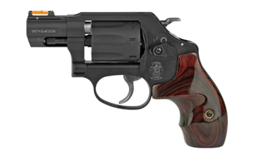Picture of Smith & Wesson Model 351PD, Double/Single Action, Metal Frame Revolver, J-Frame, 22WMR, 1.88" Barrel, Aluminum Alloy, Matte Finish, Black, Wood Grips, Hi-Viz Fiber Optic Sights, 7 Rounds 160228