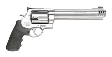Picture of Smith & Wesson Model 460XVR, Double/Single Action, Metal Frame Revolver, X-Frame, 460SW, 8.38" Barrel, Stainless Steel, Satin Finish, Silver, Rubber Grips, Adjustable Rear Sight, 5 Rounds 163460