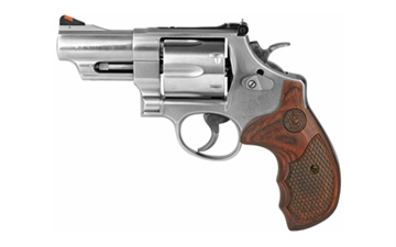 Picture of Smith & Wesson 629 Deluxe, Double/Single Action, Metal Frame Revolver, N-Frame, 44 Magnum, 3" Barrel, Stainless Steel, Silver, Wood Grips, Adjustable Sights, 6 Rounds 150715 022188141597