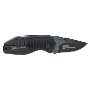 Picture of Smith & Wesson Special Ops Auto Mini Folding Knife 1-9/10" Drop Point Blade Black 1219165 198700000724