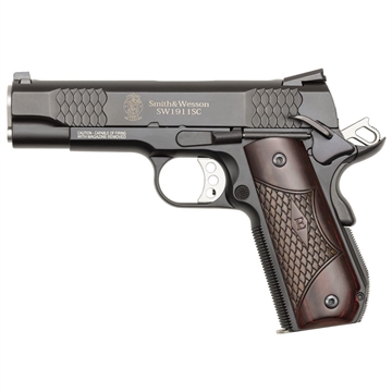 Picture of S&W M1911SC E-Series Round Butt Scandium Frame Handgun .45 Auto 8rd Magazine 4.25" Barrel Wood Grips- USED 108483U